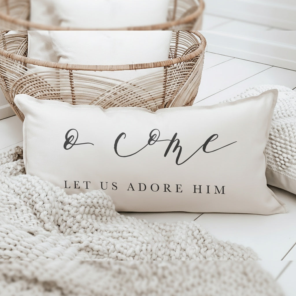 Lumbar Pillows - O Come Let Us Adore Him