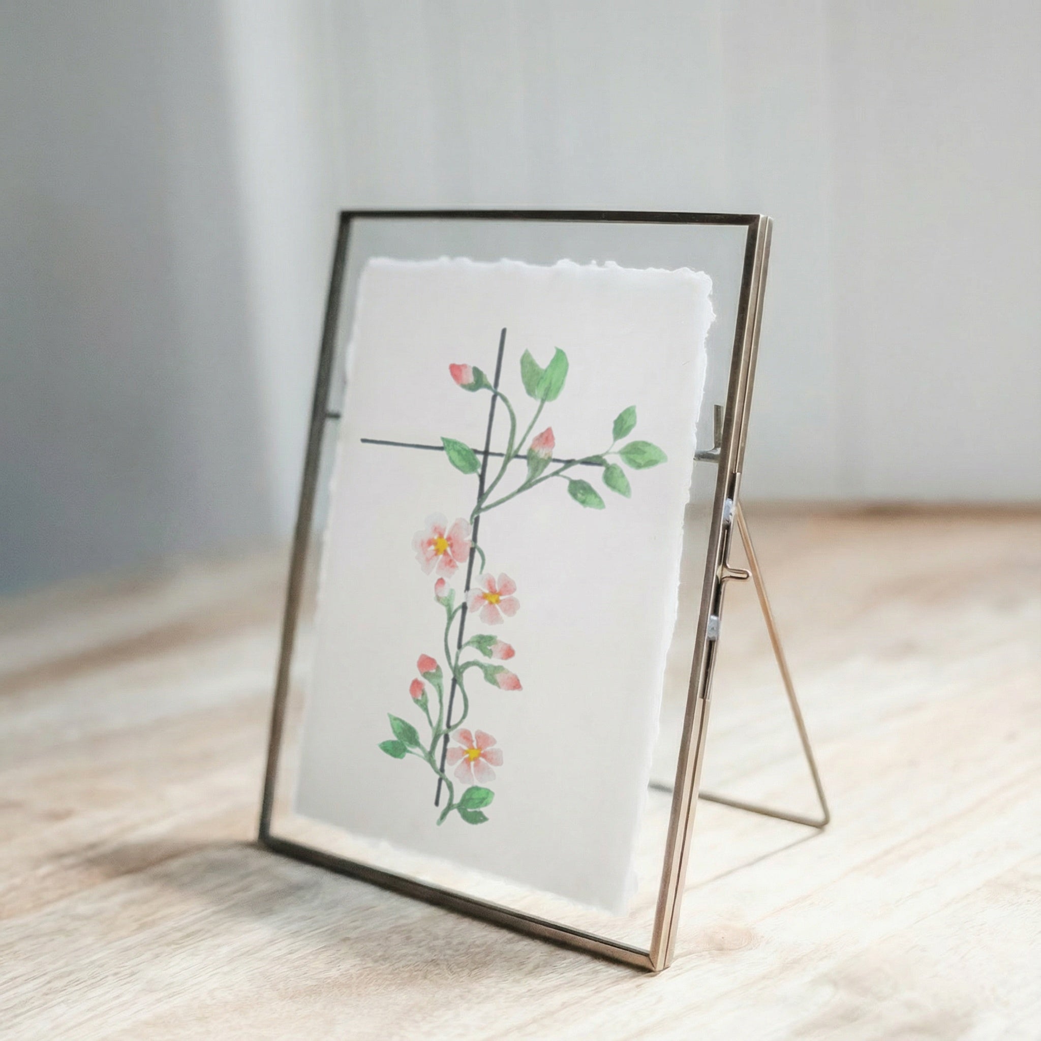Glass Table Frames & Cards - Spring Cross