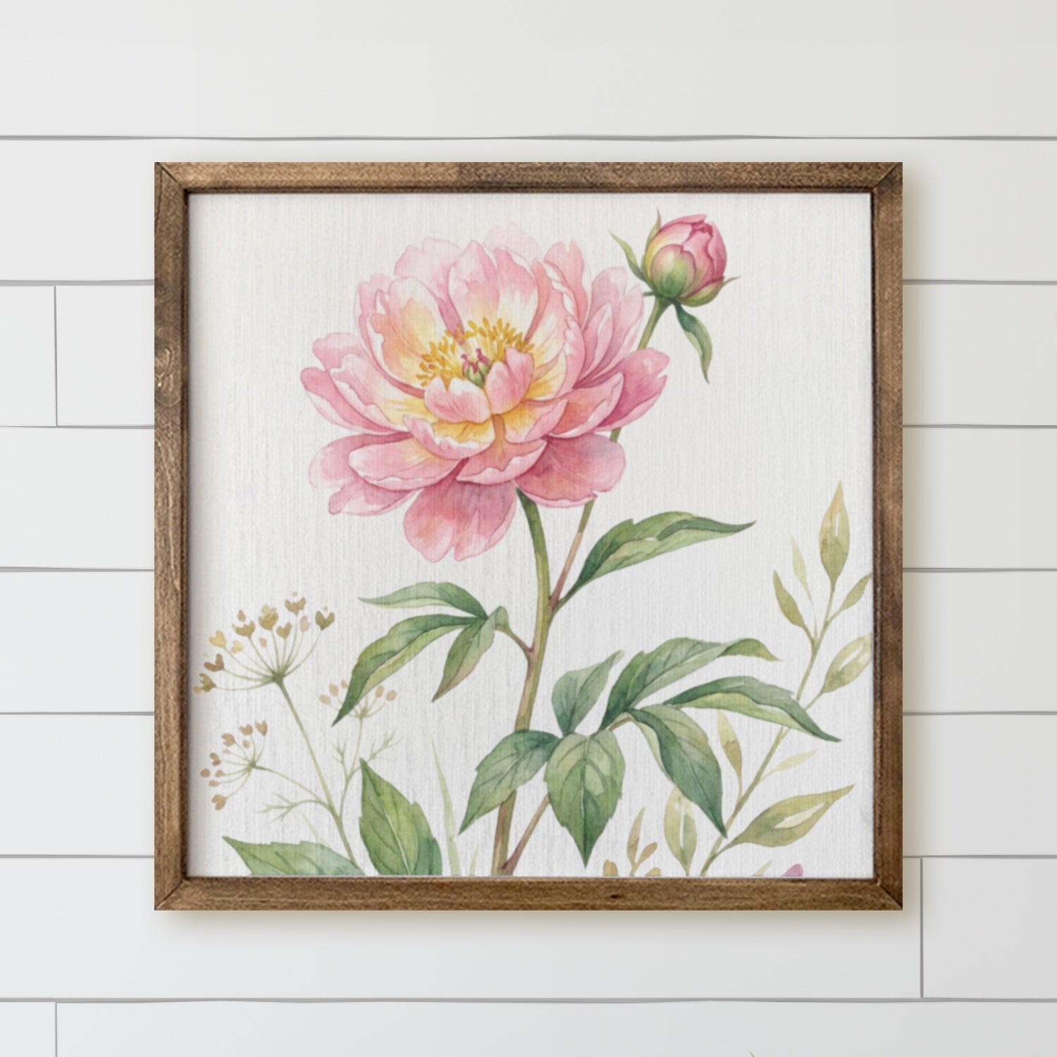 Wooden Frames - Pink Flower Bloom