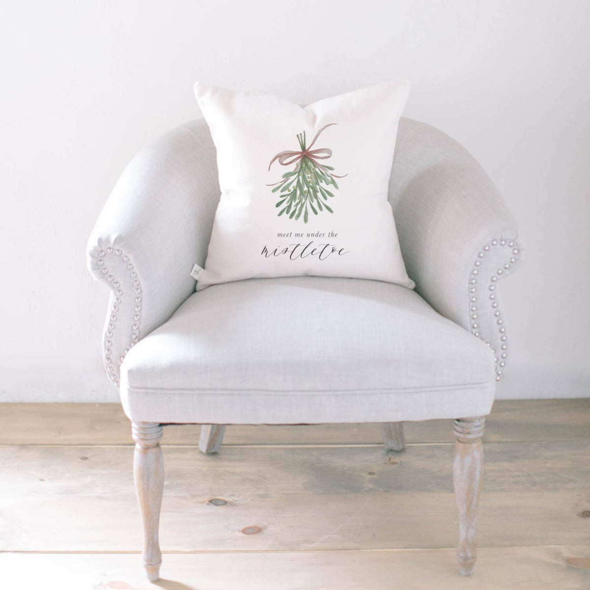 Throw Pillows - Meet Me Under the Mistletoe Watercolor