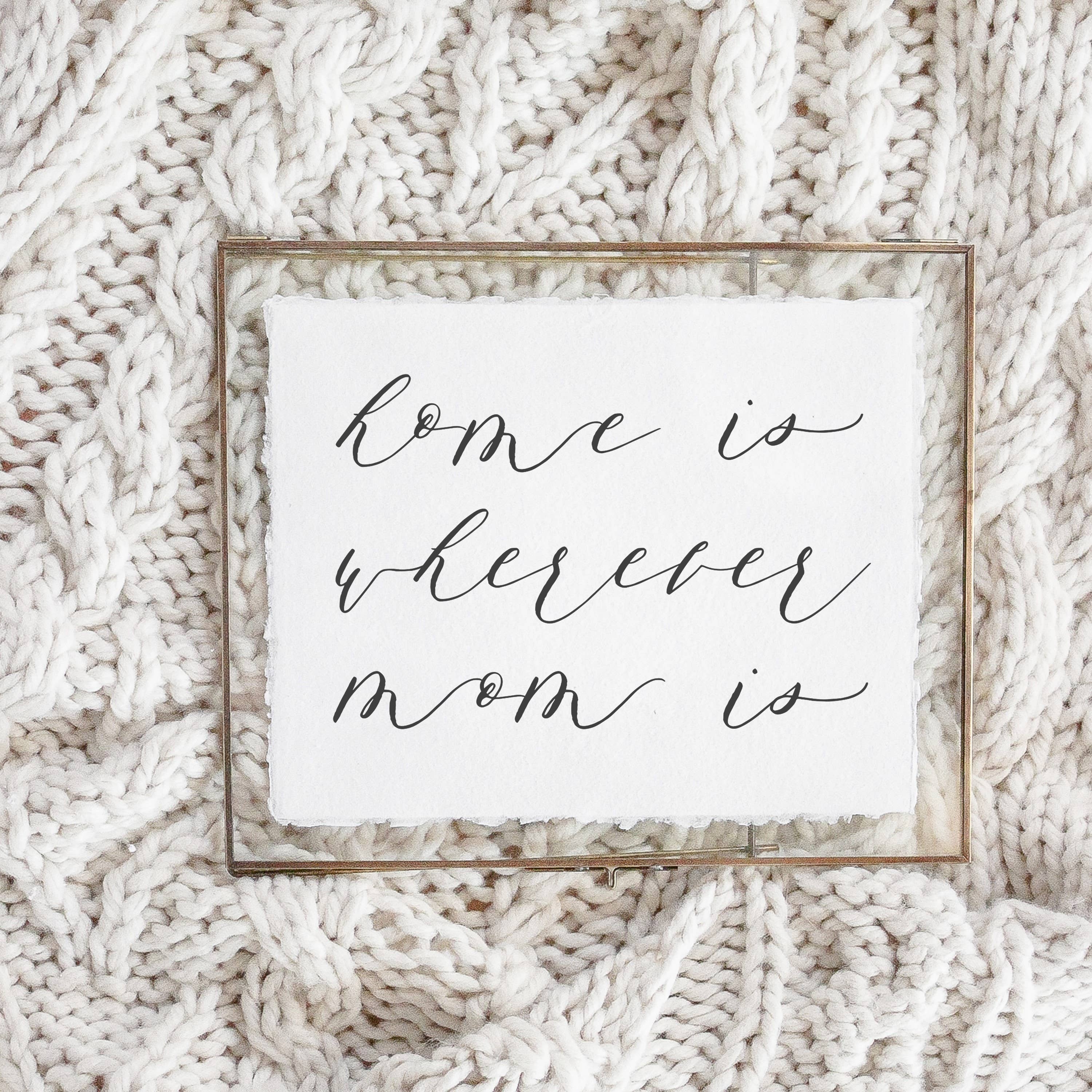 Glass Table Frames & Cards - Home is Wherever Mom Is