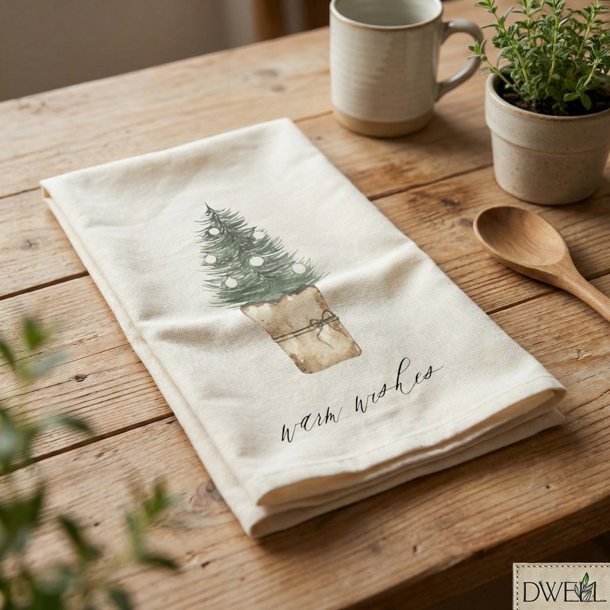 Tea Towel - Warm Wishes Watercolor