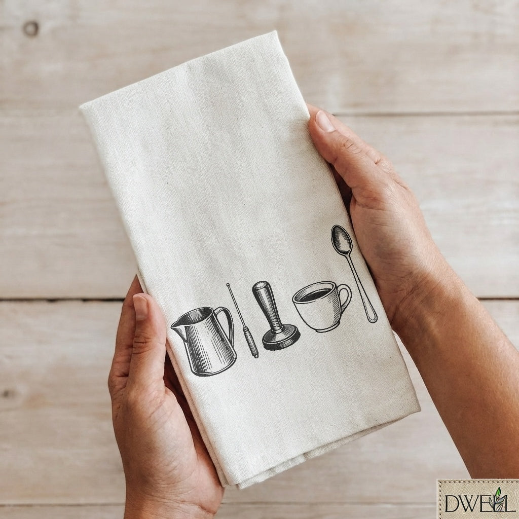 Tea Towel - Cafe Utensils Sketch