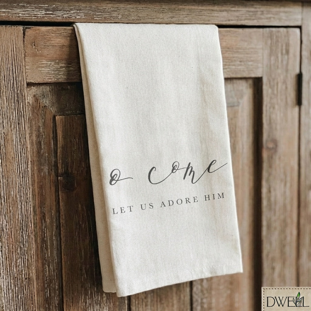 Tea Towel - O Come Let Us Adore Him