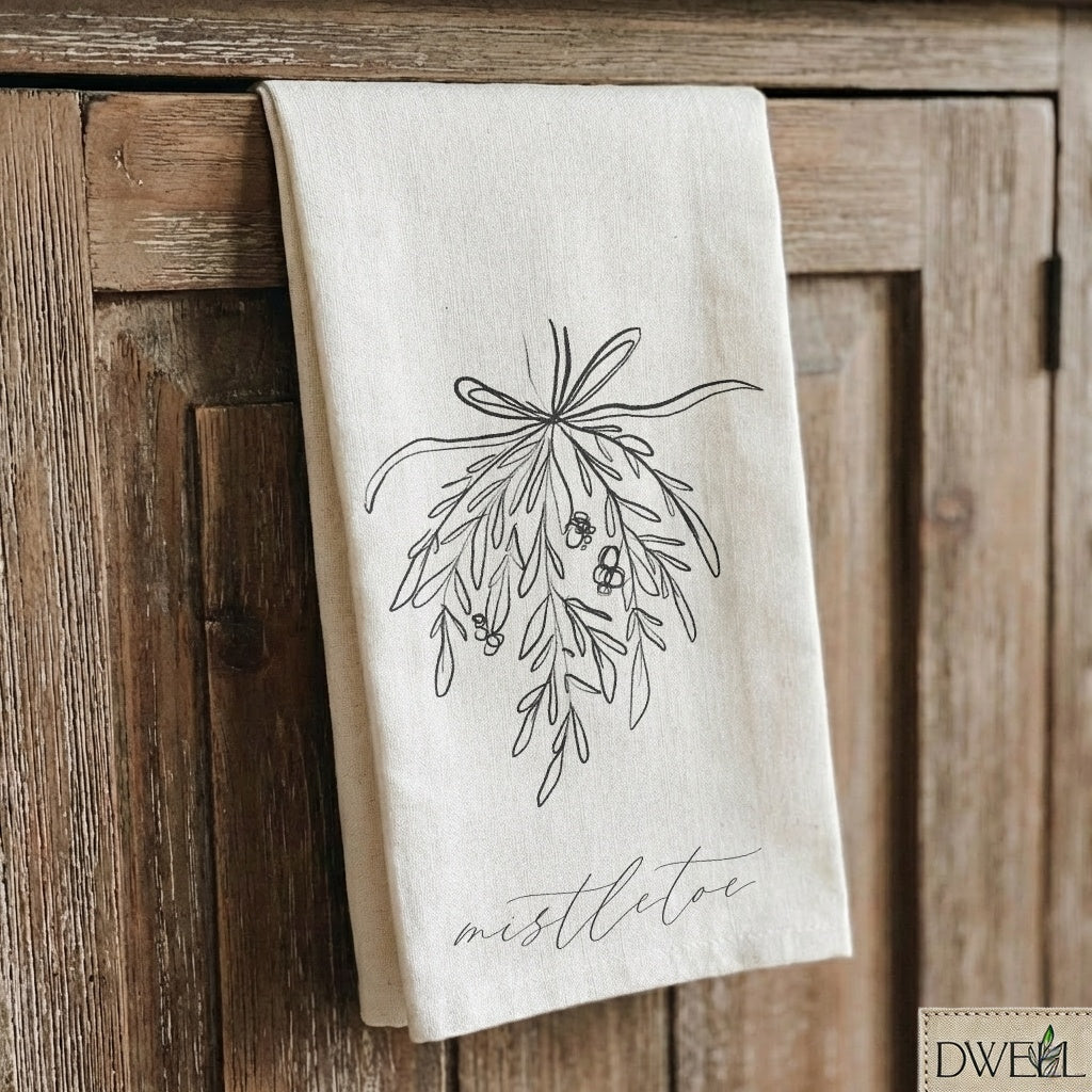 Tea Towel - Mistletoe Christmas