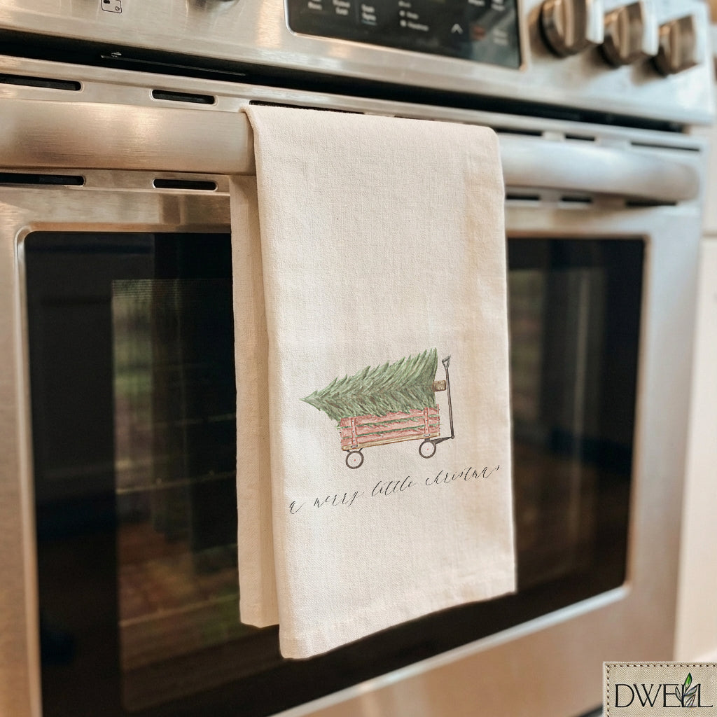 Tea Towel - A Merry Little Christmas Watercolor