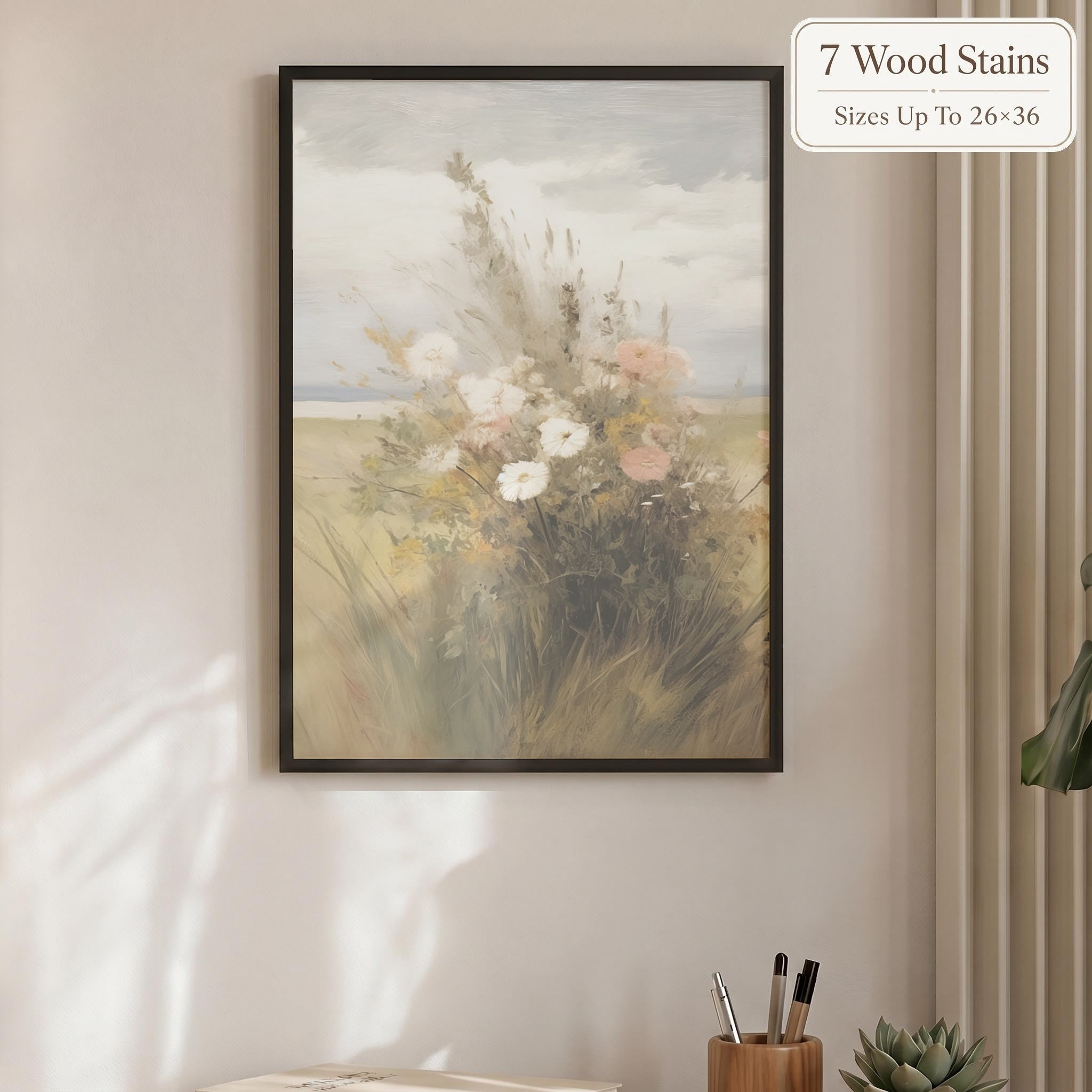 Wooden Frames - Autumn Wildflower Painting