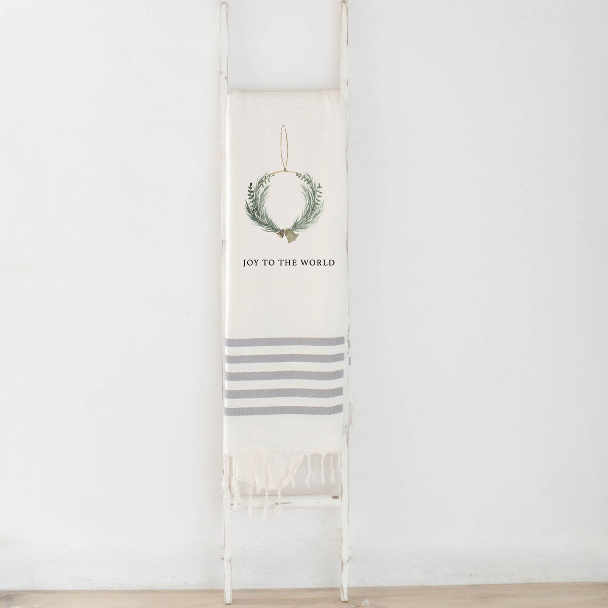 Throw Blankets - Joy to the World Wreath Watercolor