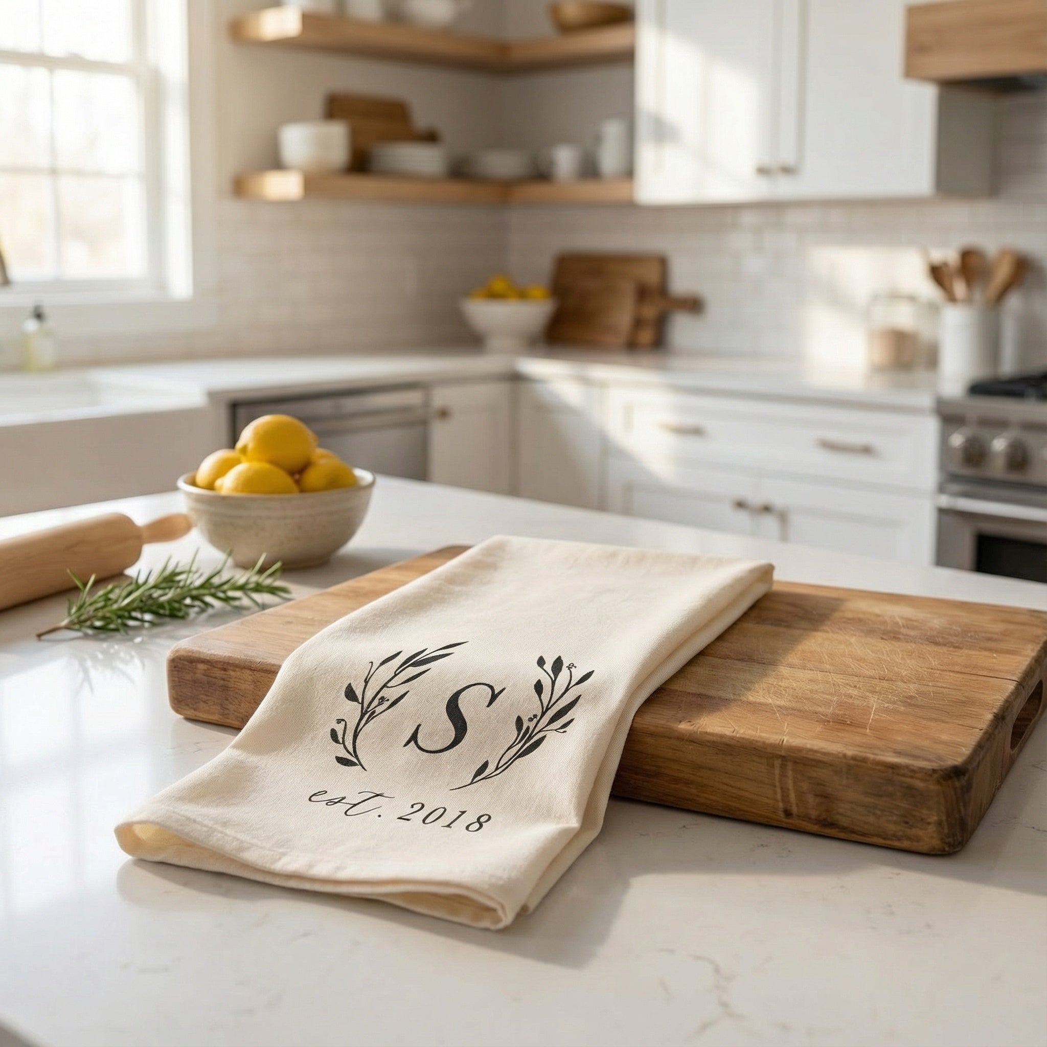 Tea Towel - He First loved Wreath