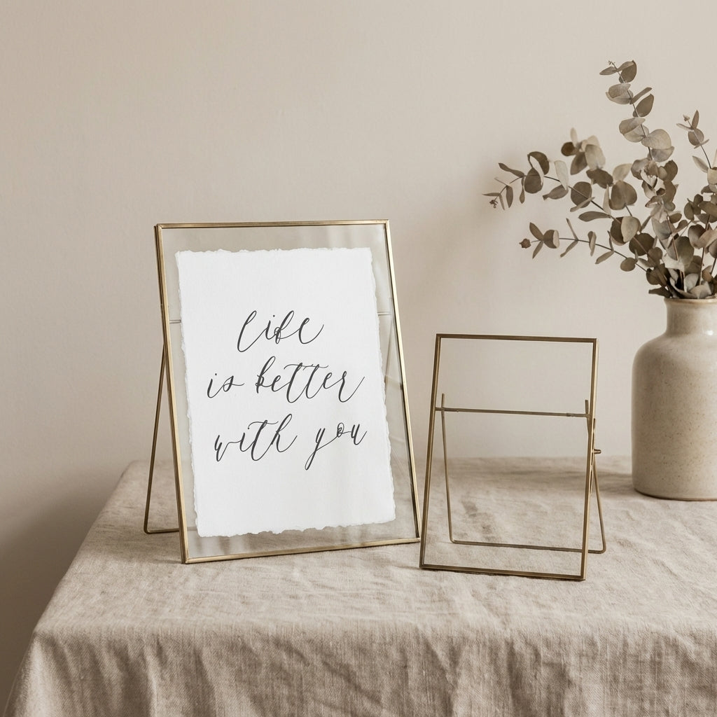 Glass Table Frames & Cards - Life is Better With You