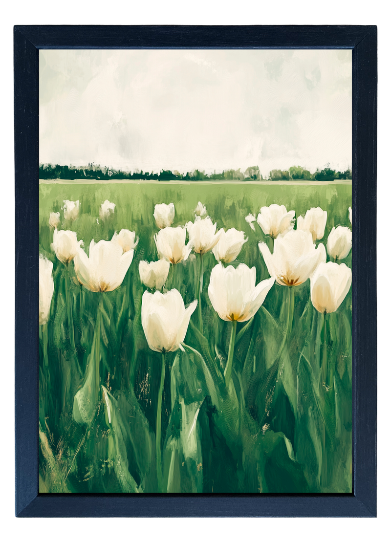 Tulip Field Wood Framed Print