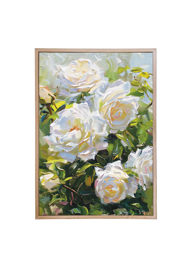 Rose Bush Wood Framed Print
