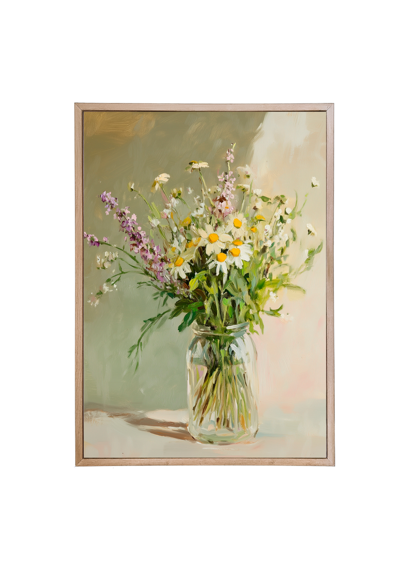 Handpicked Wildflower Bouquet Wood Framed Print
