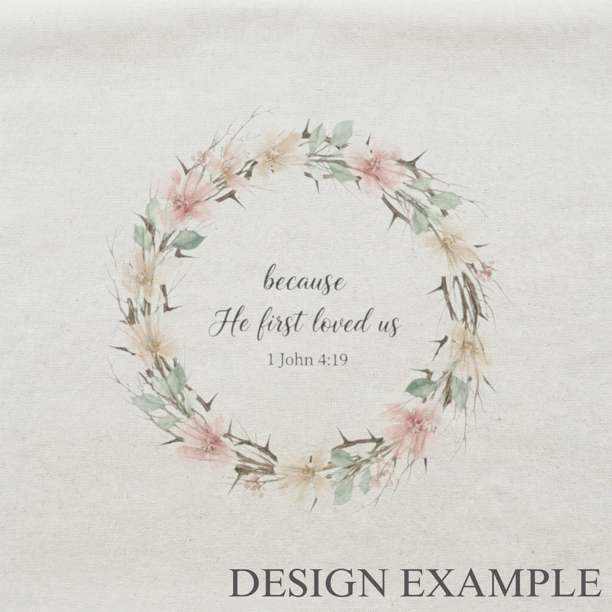 Embroidery Hoops - He First loved Wreath