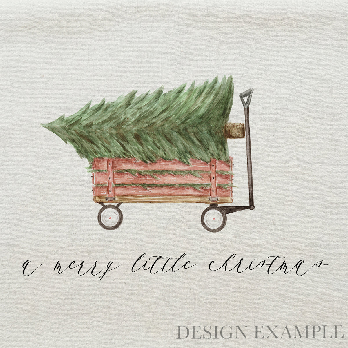 Tea Towel - A Merry Little Christmas Watercolor