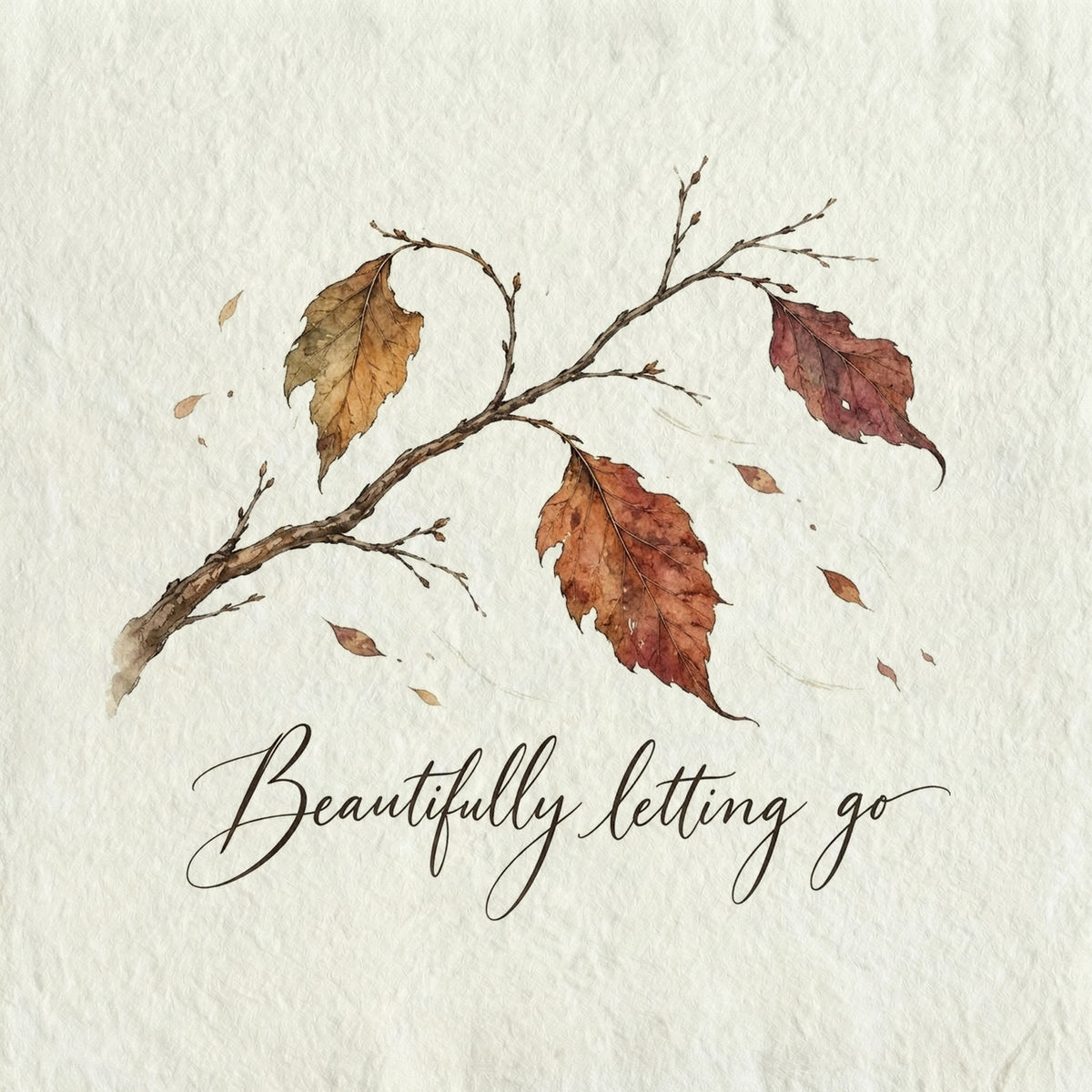 Beautifully Letting Go Glass Table Frame with Deckle-Edge Art