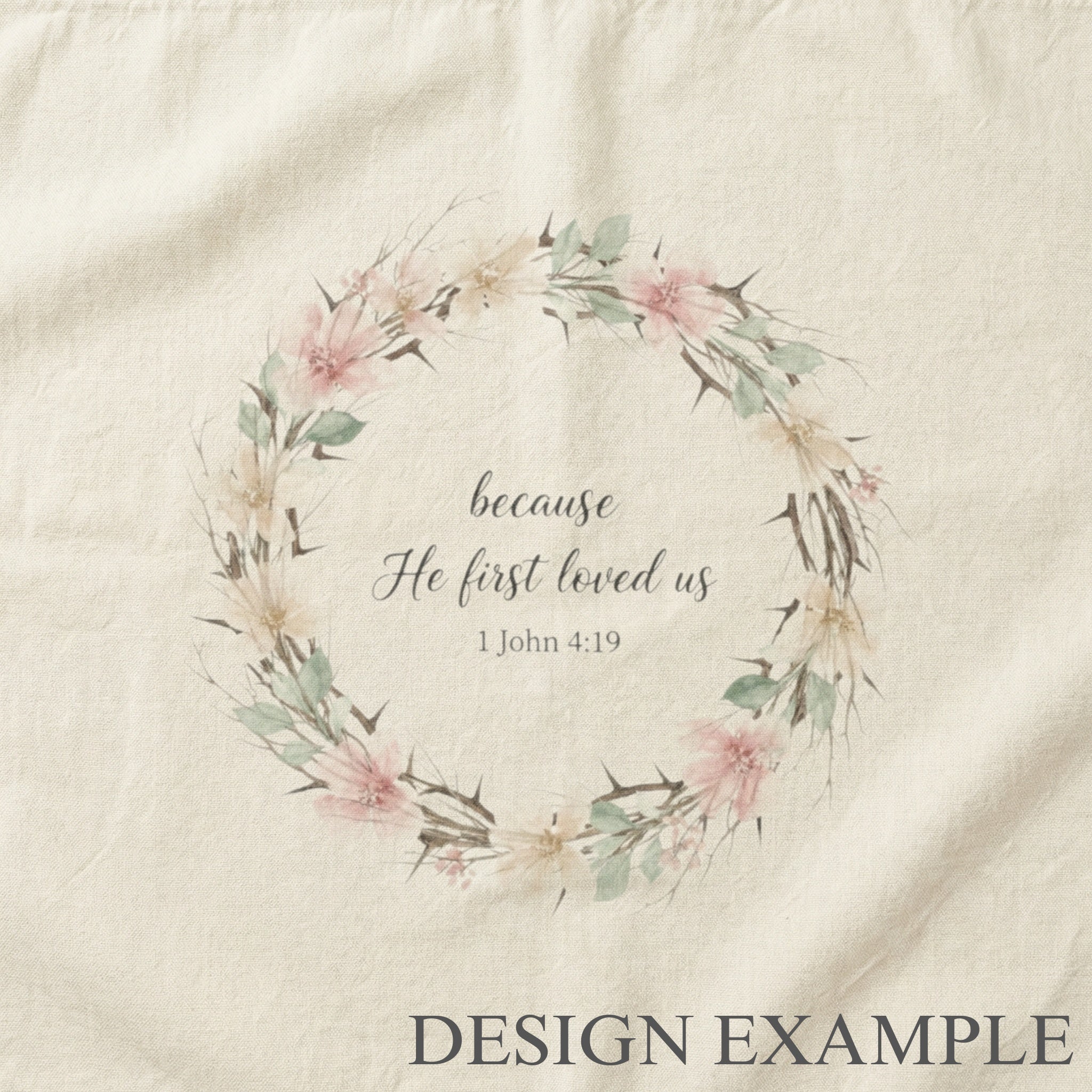 Wall Banners - He First loved Wreath