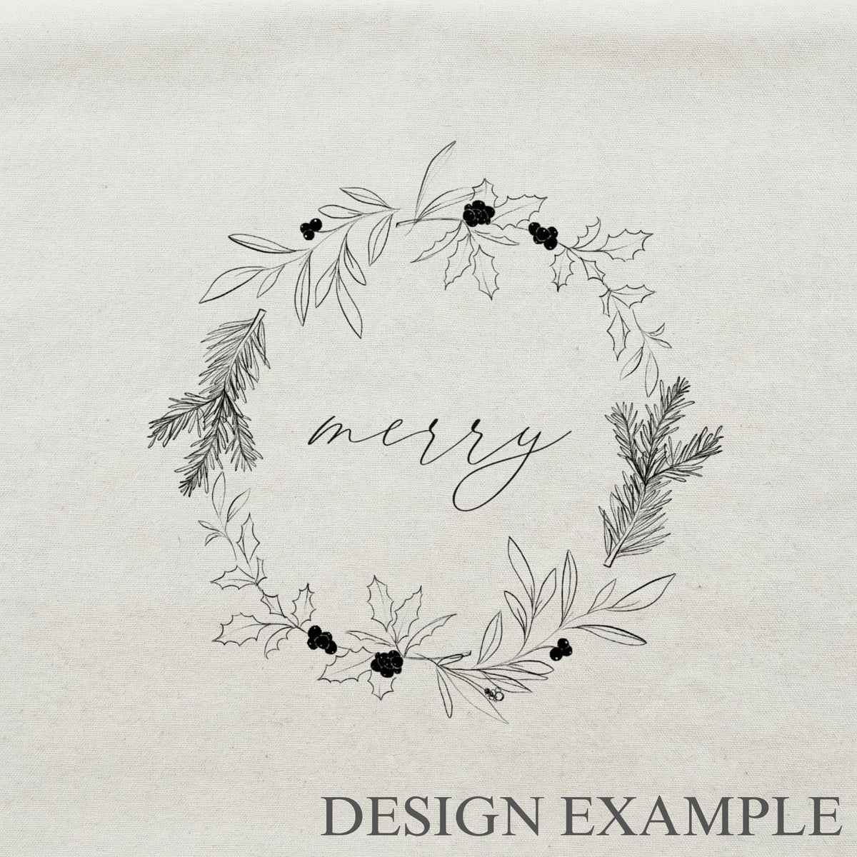 Throw Pillows - Merry Christmas Wreath