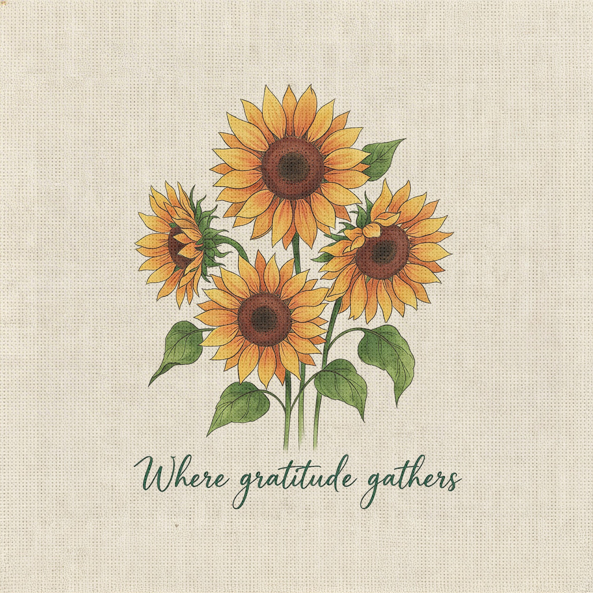 Where Gratitude Gathers Sunflower Wine Bottle Gift Bag