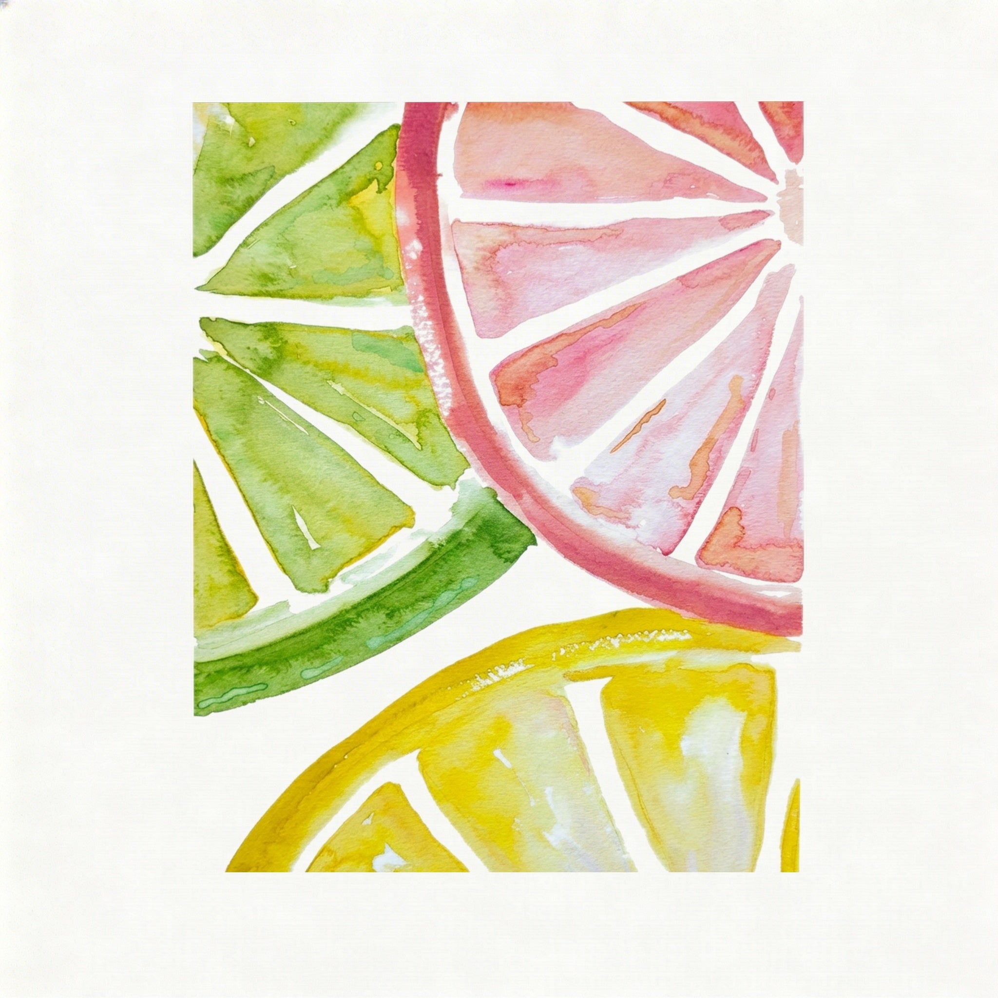 Wooden Frames - Watercolor Lemon Slices