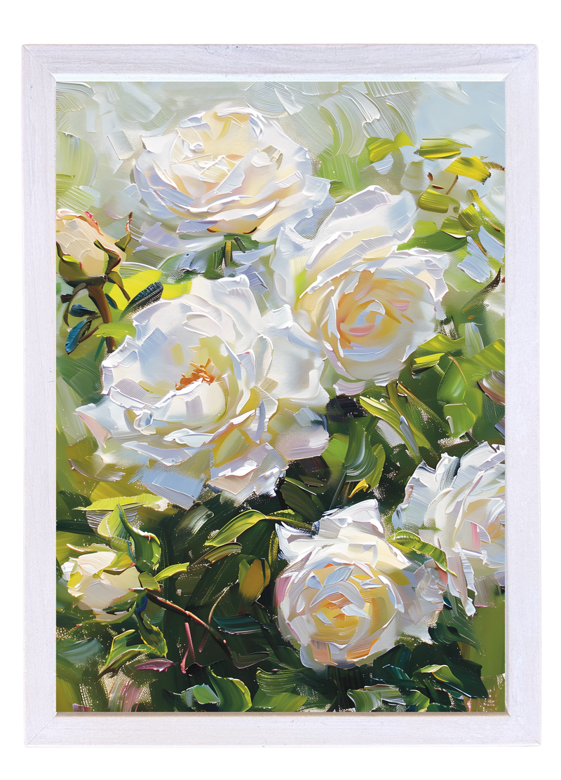Rose Bush Wood Framed Print