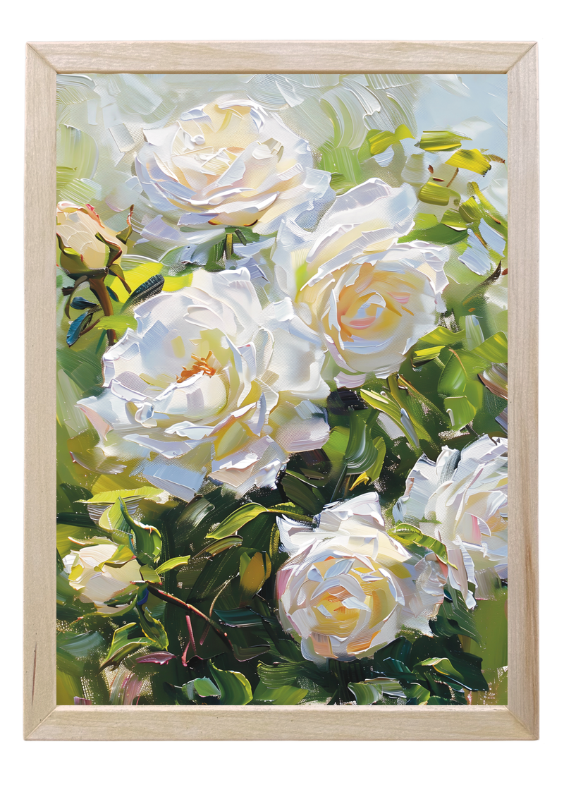 Rose Bush Wood Framed Print