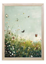 Butterfly Field Wood Framed Print
