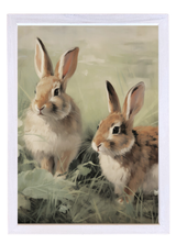 Bunnies Wood Framed Print
