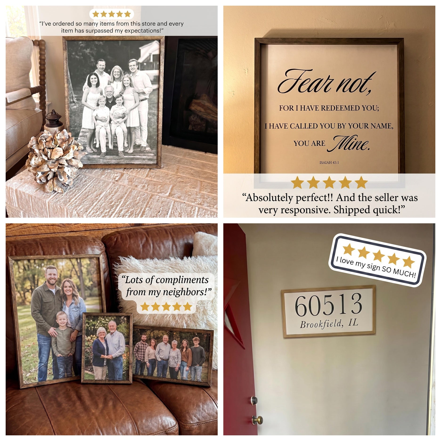 Wooden Frames - Cream Neutral Flowers