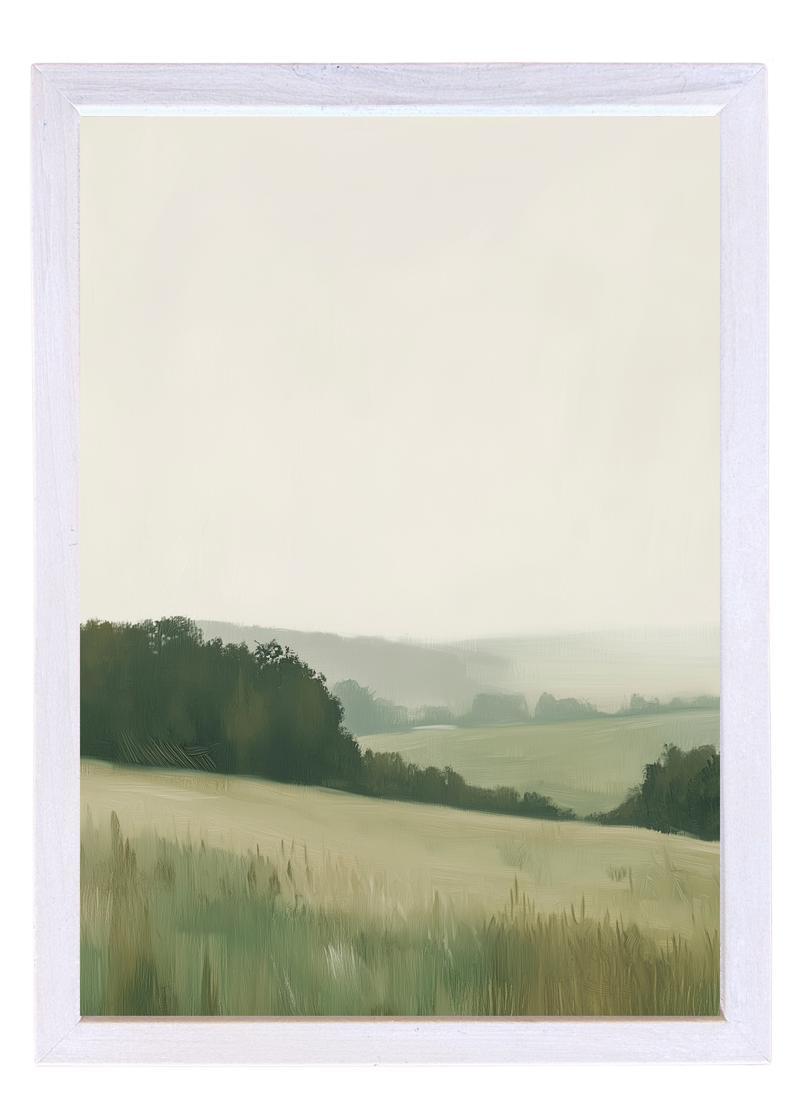 Hillside Pastures Wood Framed Print