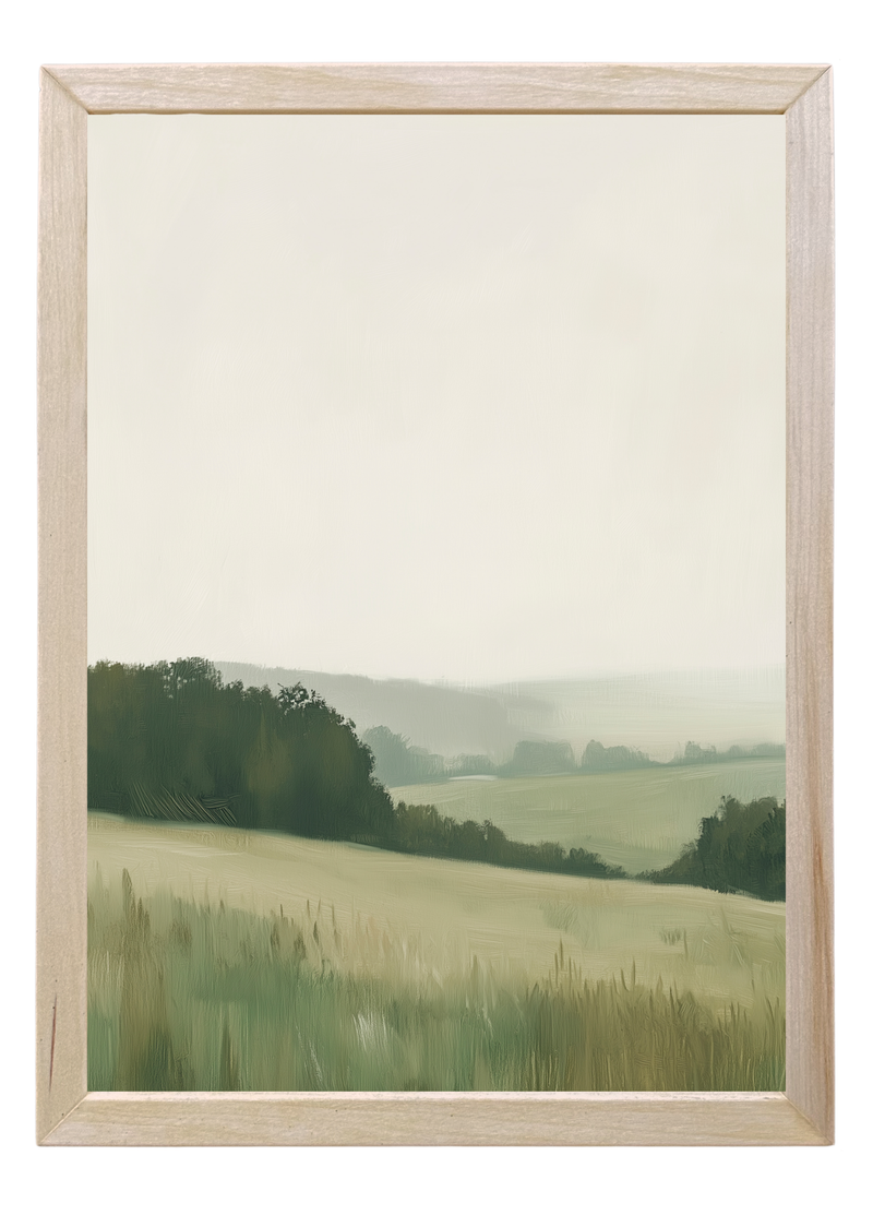 Hillside Pastures Wood Framed Print