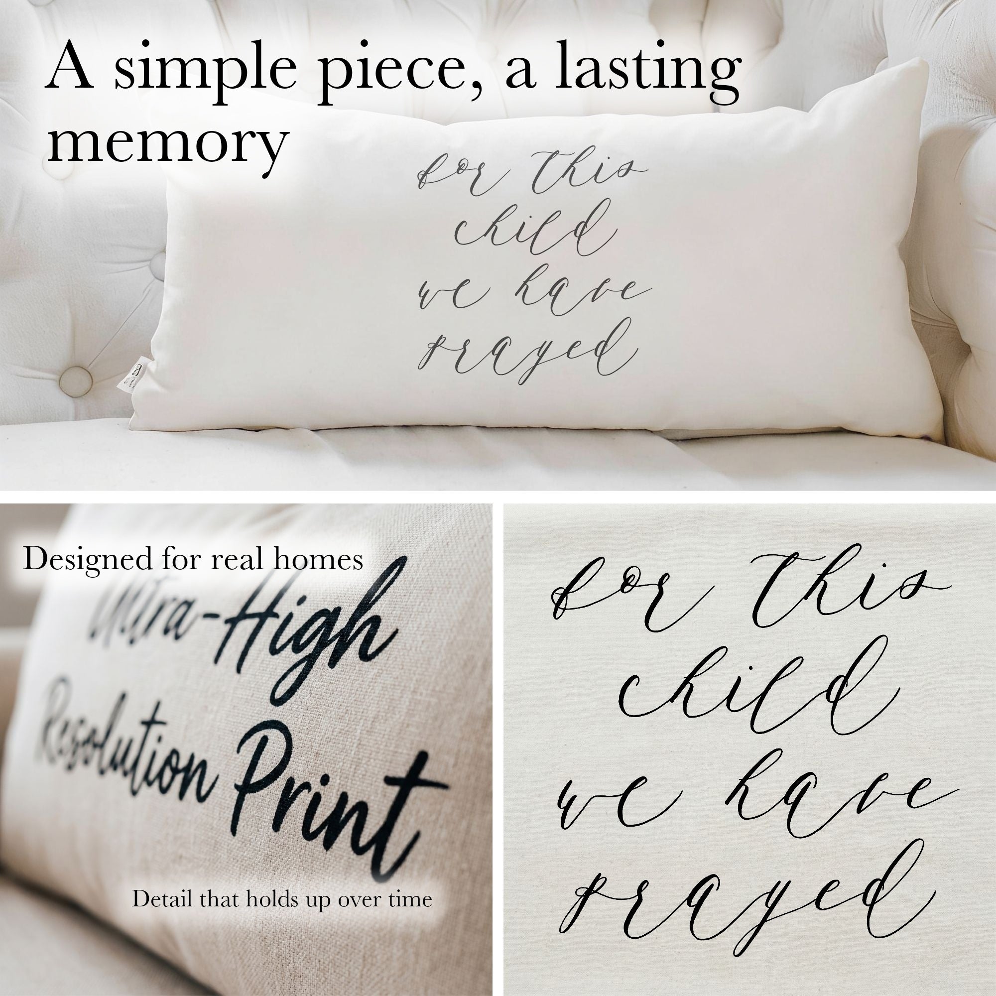 Lumbar Pillows - For This Child We Have Prayed