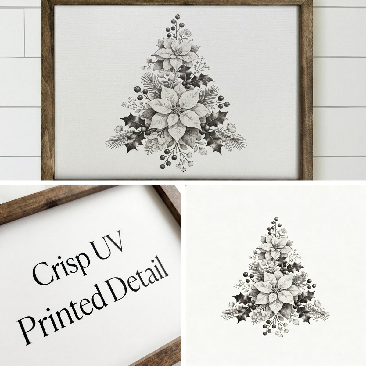 Floral Tree Foliage Christmas Framed Wall Art