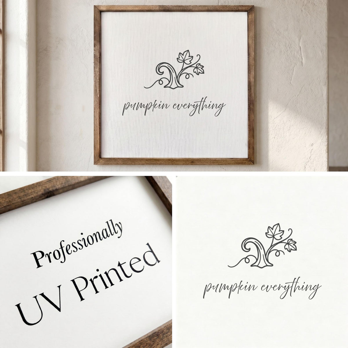 Pumpkin Everything Stem Printed Wood-Framed Sign