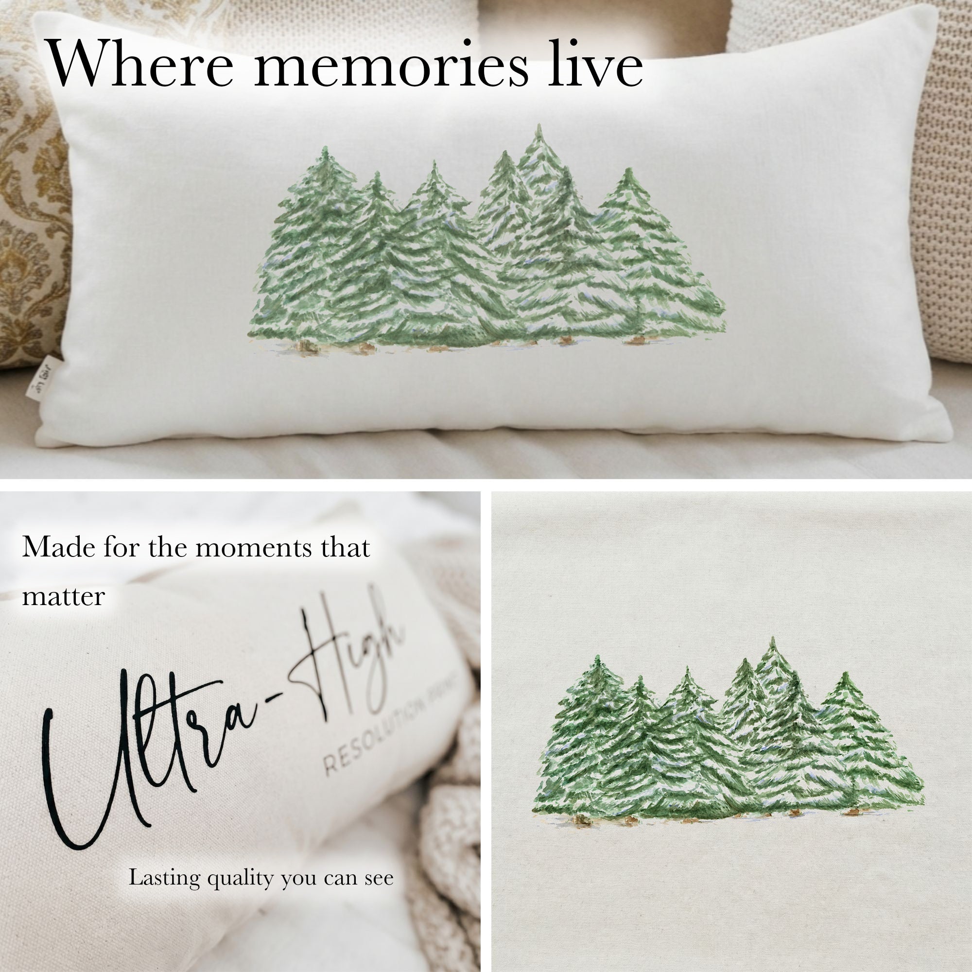 Lumbar Pillows - Trees Watercolor