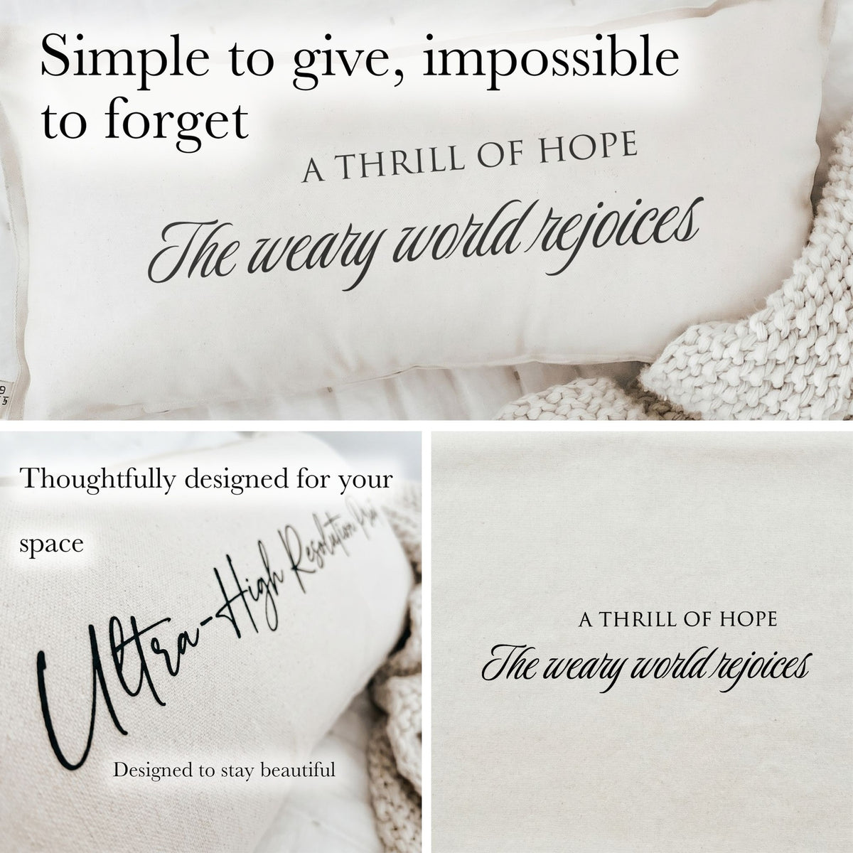 A Thrill of Hope Christmas Lumbar Pillow