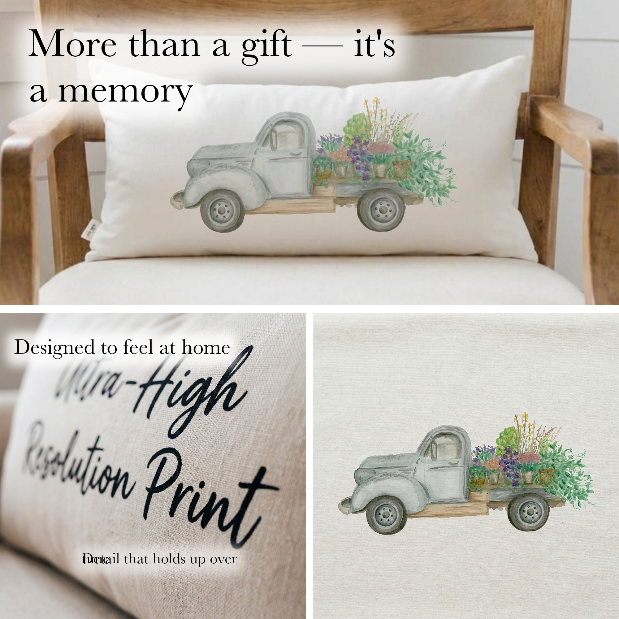 Lumbar Pillows - Floral Truck