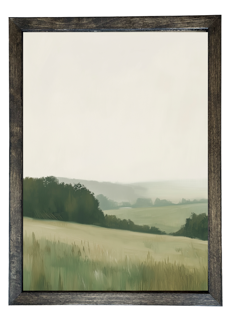 Hillside Pastures Wood Framed Print