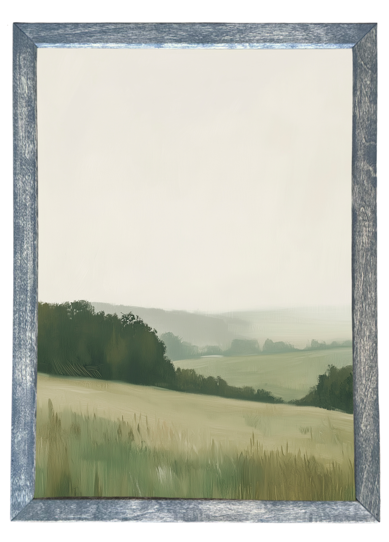 Hillside Pastures Wood Framed Print