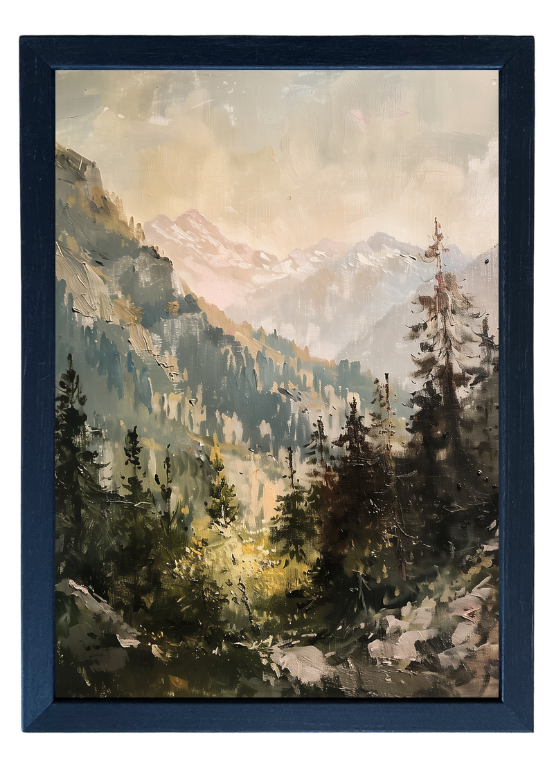 Mountain Scene Wood Framed Print