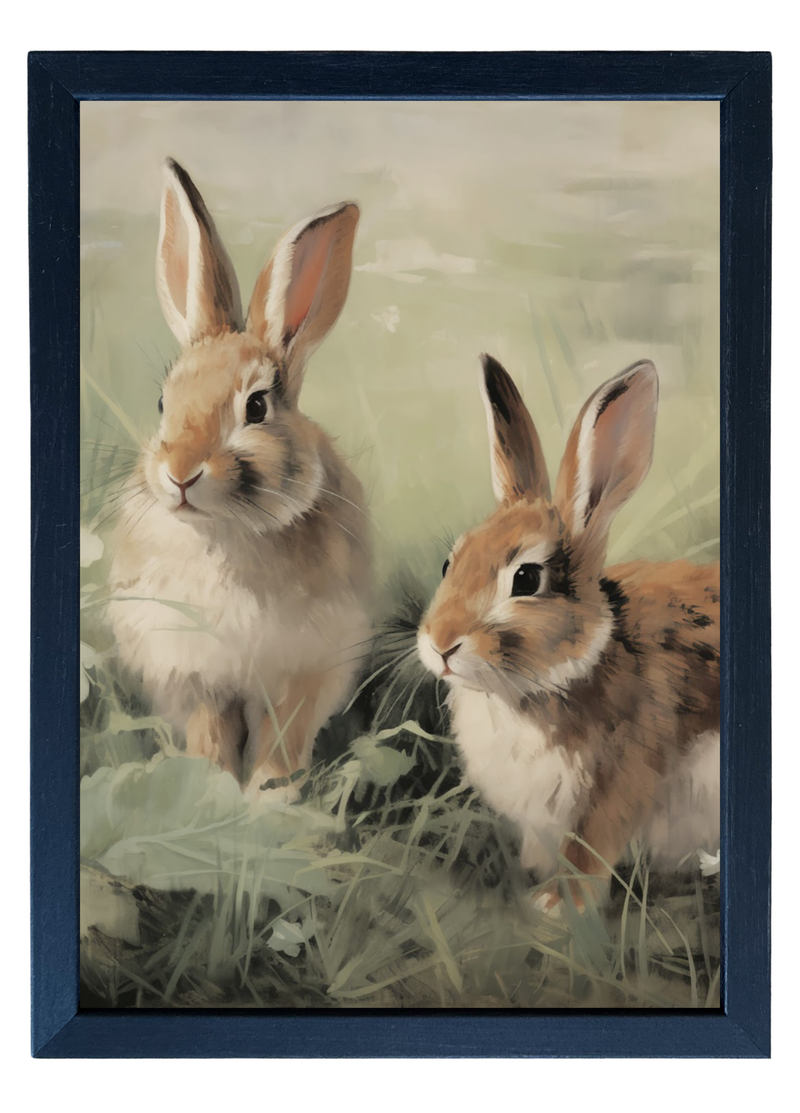 Bunnies Wood Framed Print