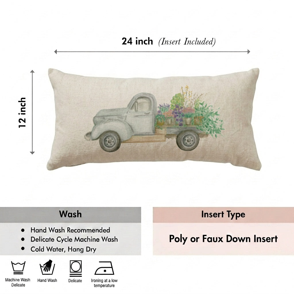 Lumbar Pillows - Floral Truck