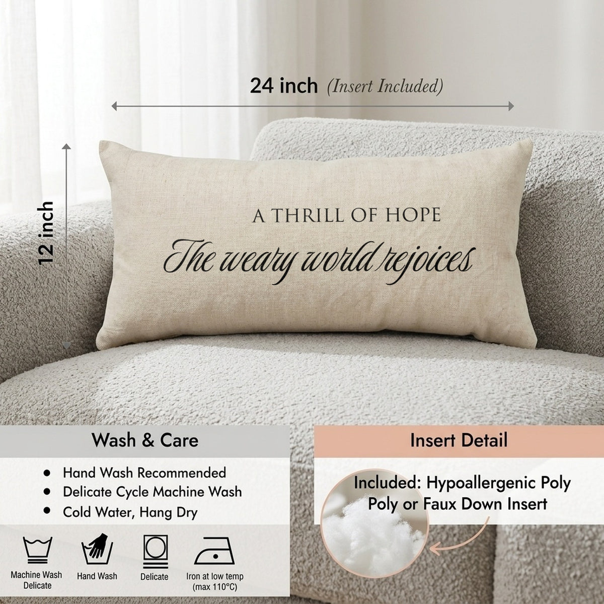A Thrill of Hope Christmas Lumbar Pillow