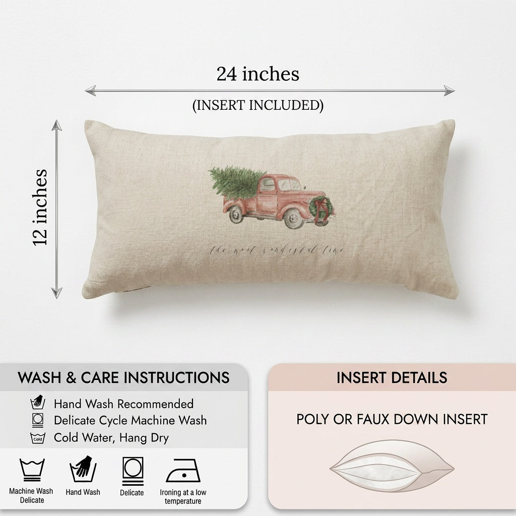 Lumbar Pillows - The Most Wonderful Time Watercolor