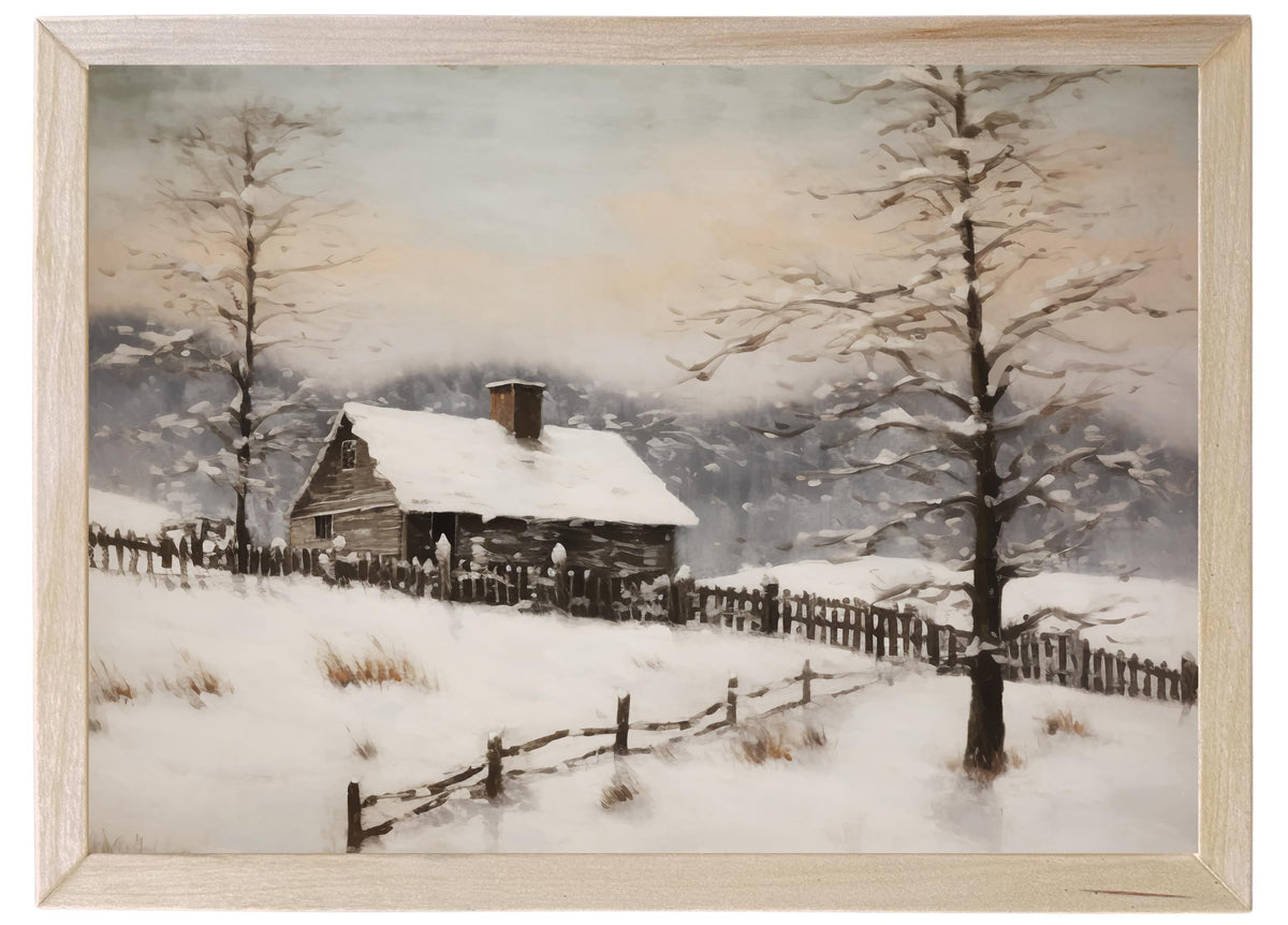 Wooden Frames - Snowy Cabin