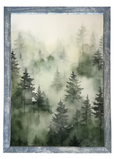 Shades of Green Wood Framed Print