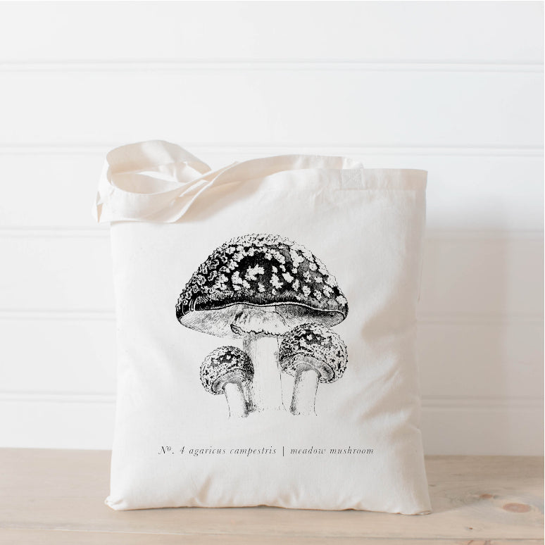Tote Bags - FruitsVeggies Black + White
