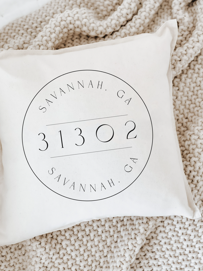 Personalized Postage Stamp Zip Code Pillow