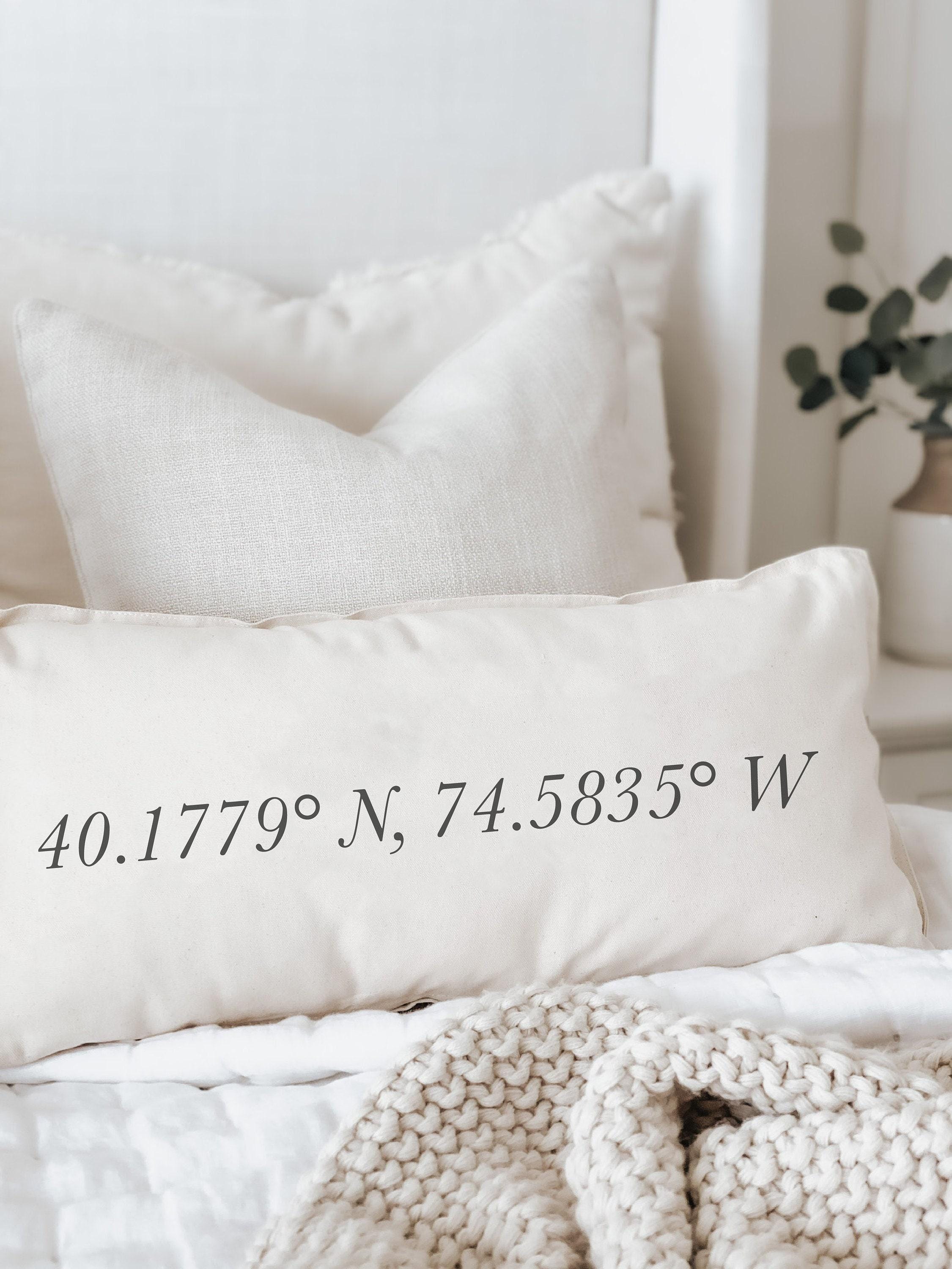 Personalized Lumbar Pillows - Personalized Coordinates