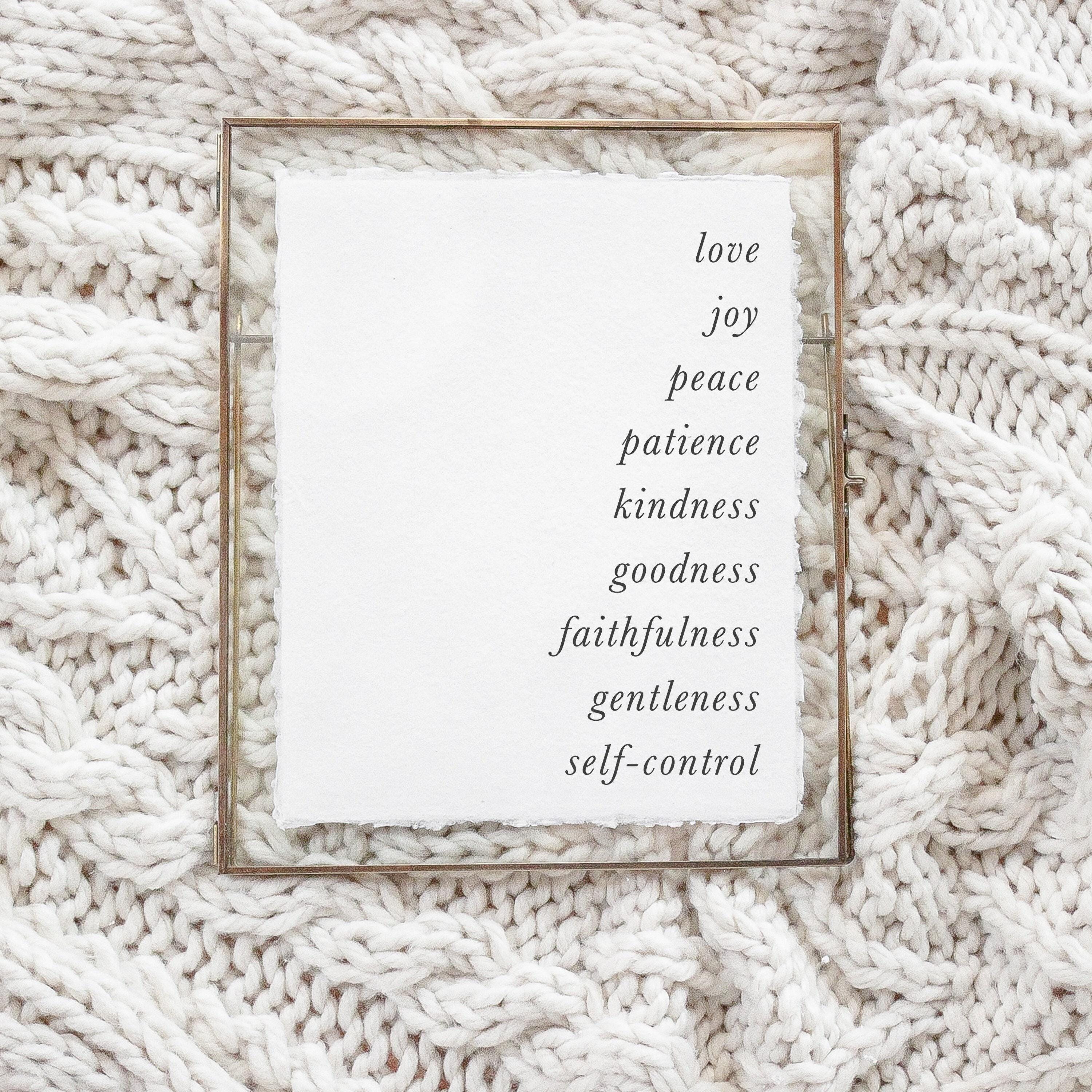 Glass Table Frames & Cards - Fruits of the Spirit Verse